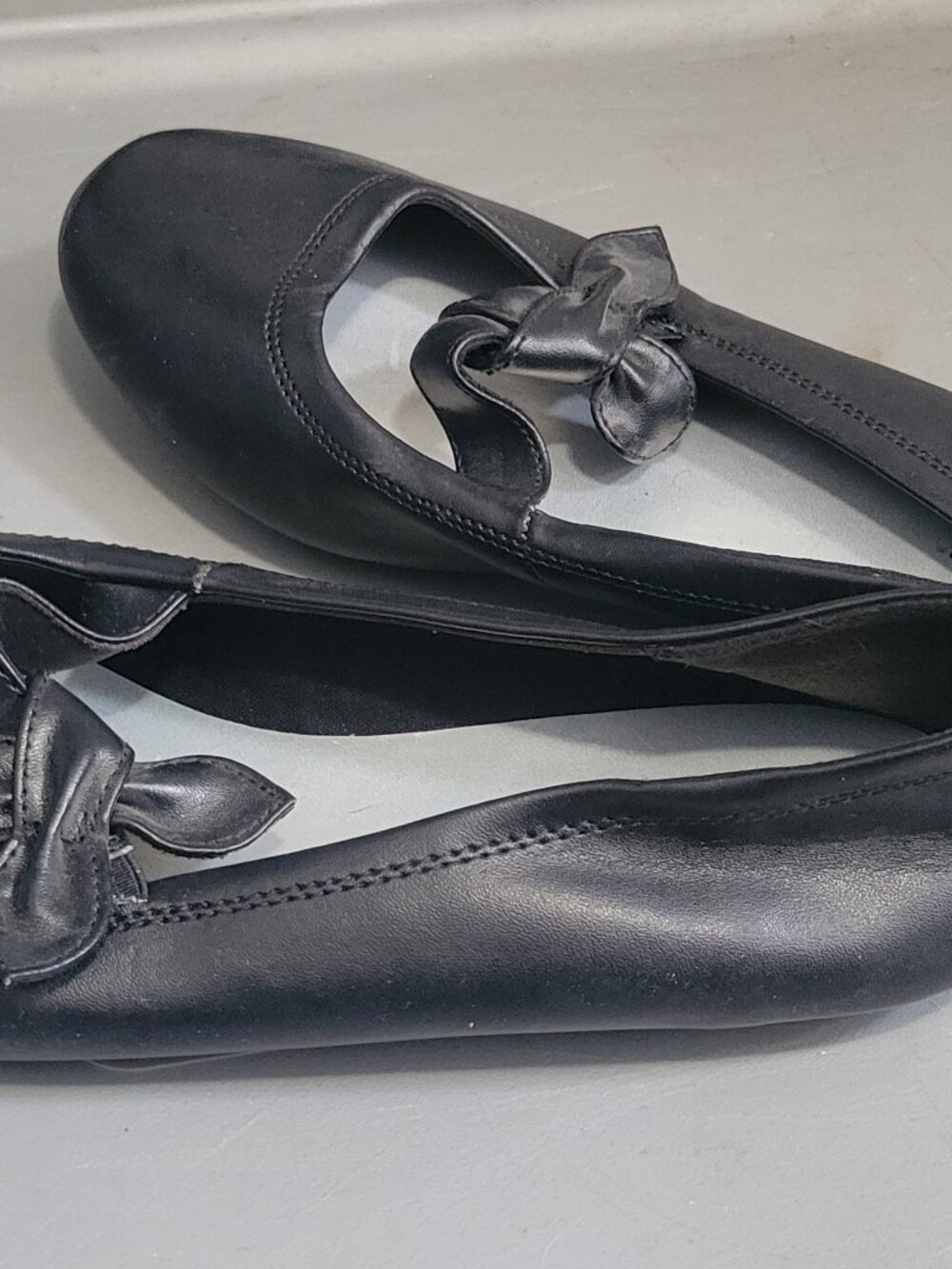 Lower East Side BOW dress shoes 10w fancy cute black work church